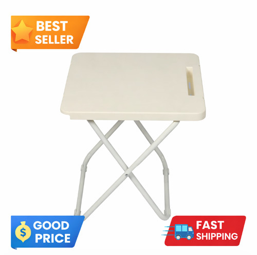 White folding beach table with - white,